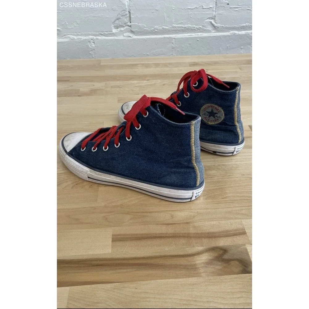 Converse Blue Vintage Chuck Taylor All Star High Reverse‎ Twill - Size 6